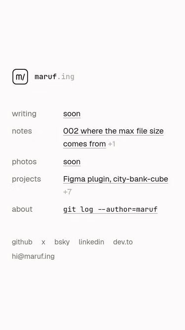 Screenshot of maruf.ing