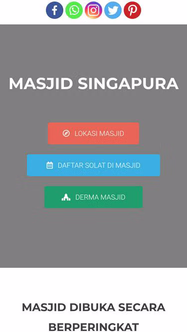 Screenshot of masjid.sg