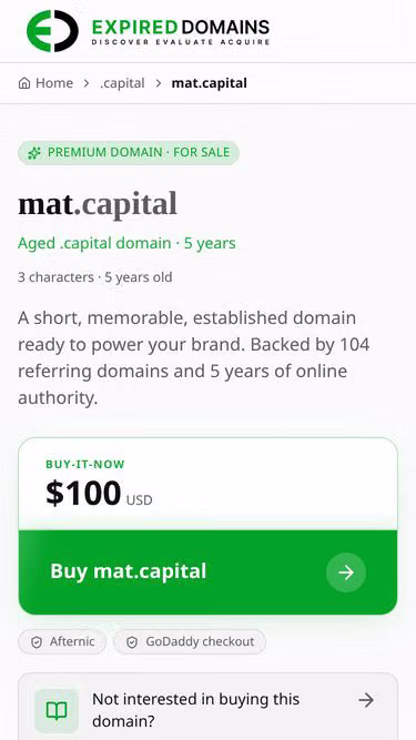 Screenshot of mat.capital