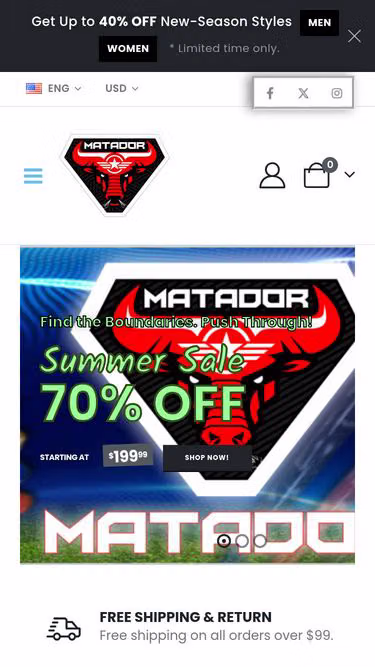 Screenshot of matador.pk