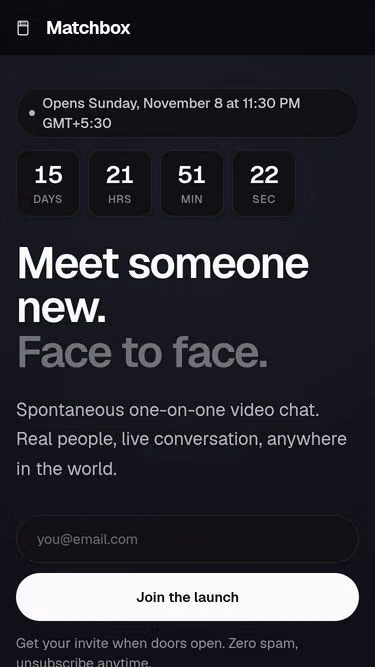 Screenshot of matchbox.chat