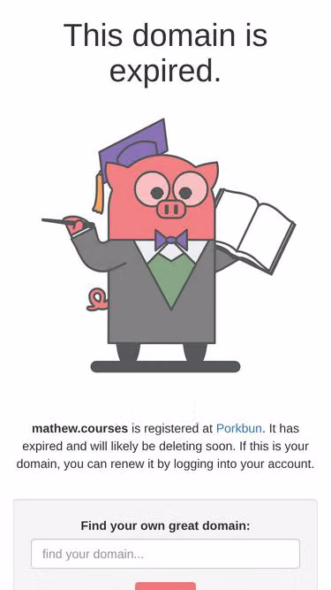 Screenshot of mathew.courses