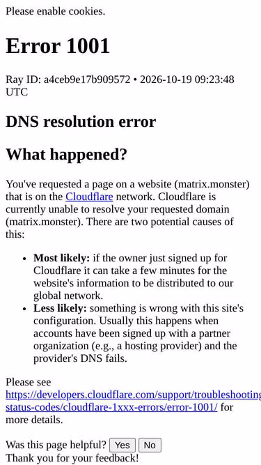 Screenshot of matrix.monster