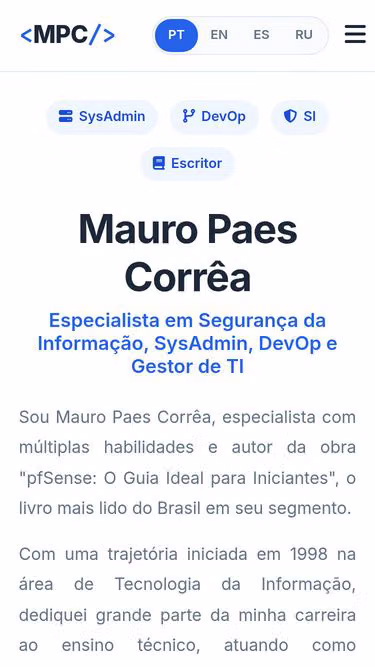 Screenshot of mauro.pro.br