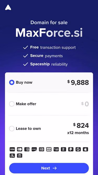 Screenshot of maxforce.si