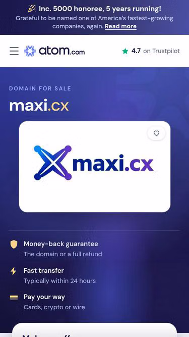 Screenshot of maxi.cx