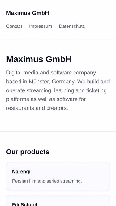 Screenshot of maximus.gmbh