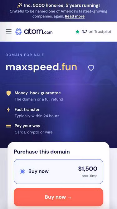 Screenshot of maxspeed.fun