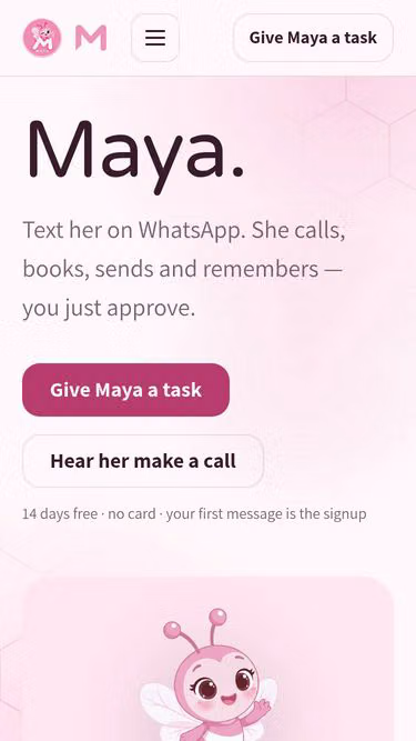 Screenshot of maya.buzz