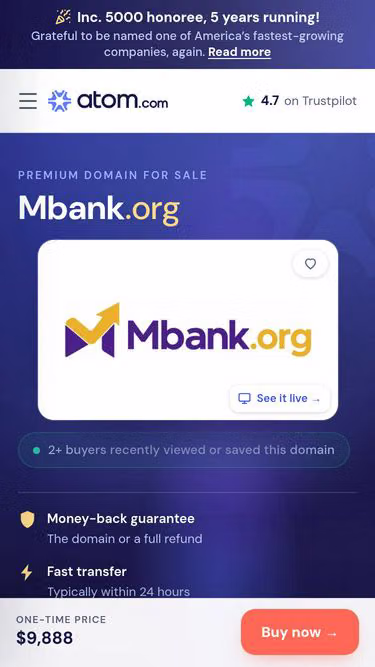 Screenshot of mbank.org