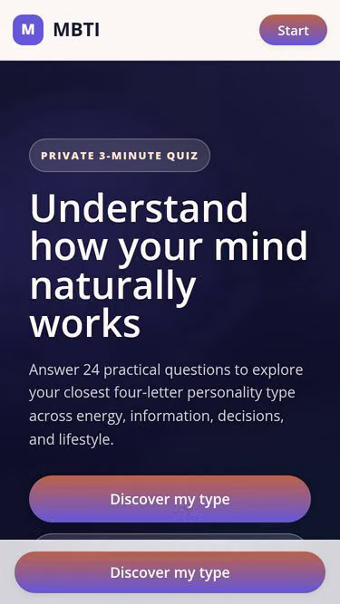 Screenshot of mbti.onl