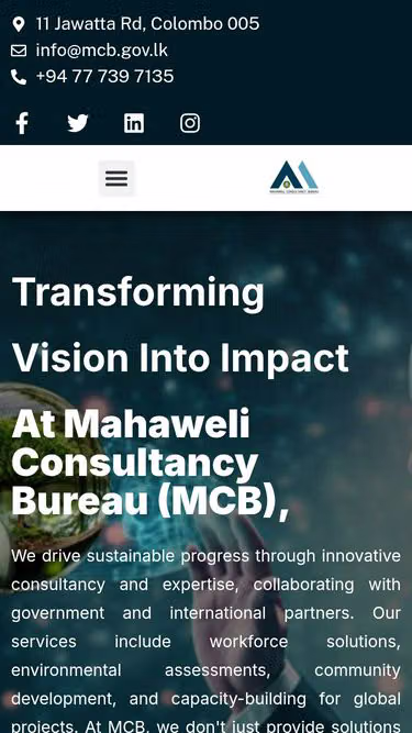 Screenshot of mcb.gov.lk