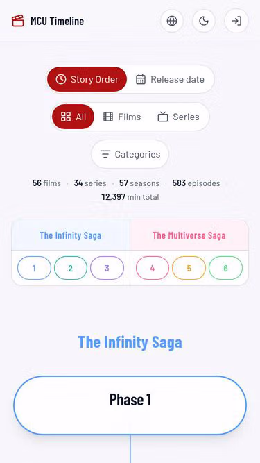 Screenshot of mcu.guide