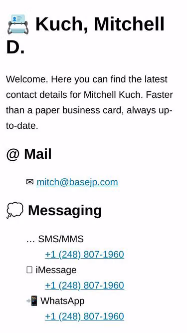 Screenshot of mdk.tel