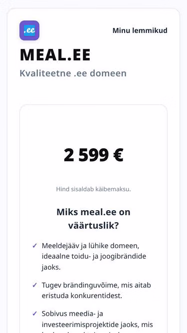 Screenshot of meal.ee