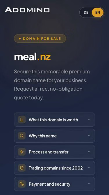 Screenshot of meal.nz