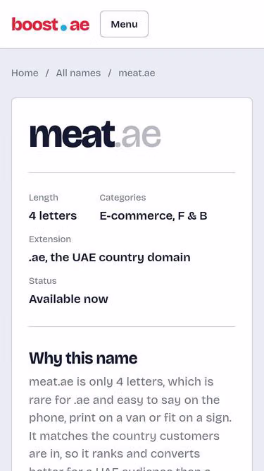Screenshot of meat.ae