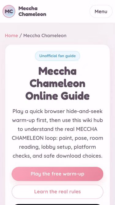 Screenshot of mecchachameleon.io