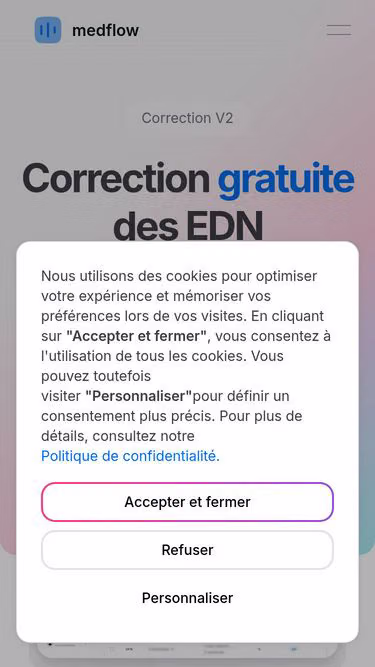 Screenshot of medflow.fr