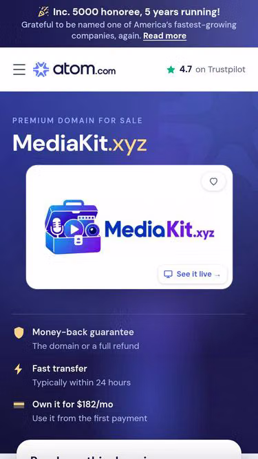 Screenshot of mediakit.xyz