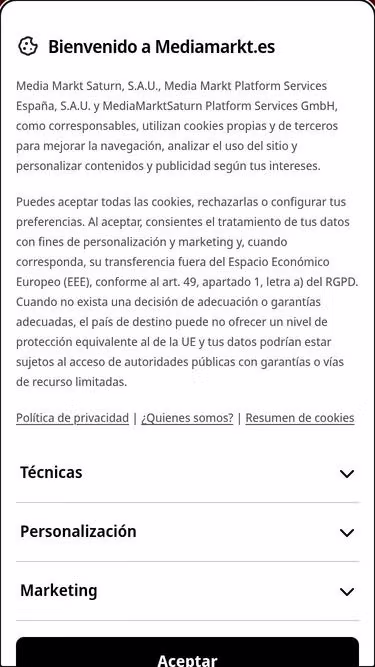 Screenshot of mediamarket.es