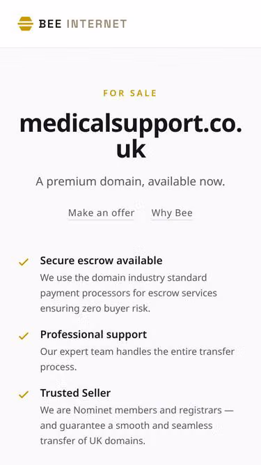 Screenshot of medicalsupport.co.uk