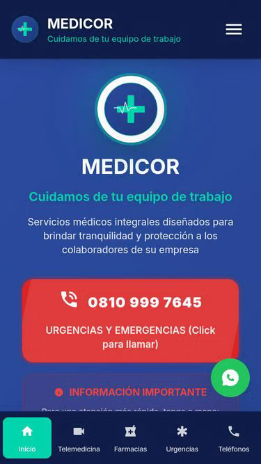 Screenshot of medicor.com.ar
