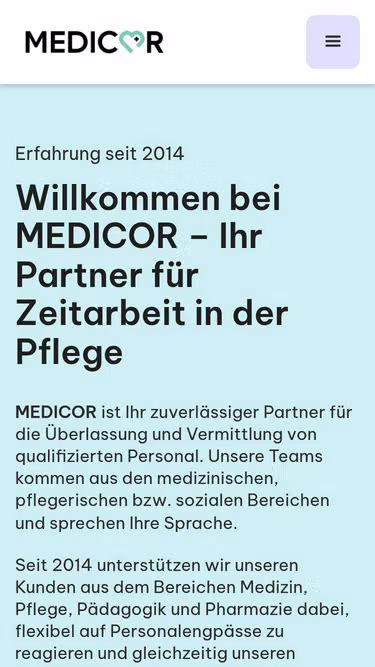 Screenshot of medicor.de