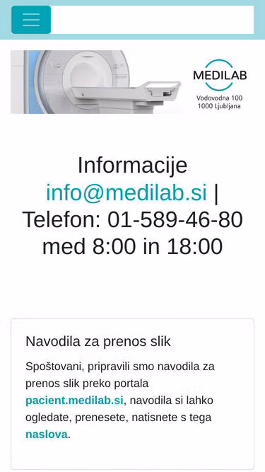 Screenshot of medilab.si