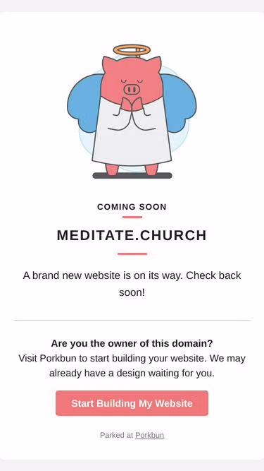 Screenshot of meditate.church