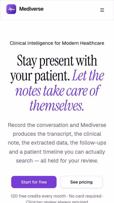 Screenshot of mediverse.click