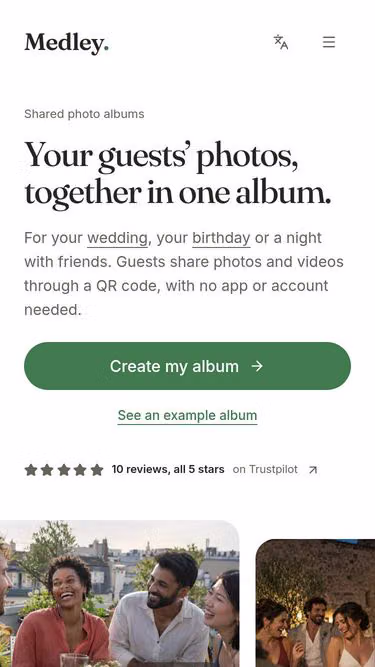 Screenshot of medley.photos