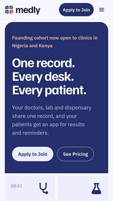 Screenshot of medly.africa