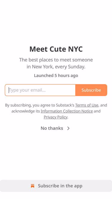 Screenshot of meetcute.nyc