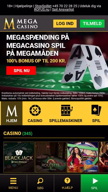 Screenshot of megacasino.dk