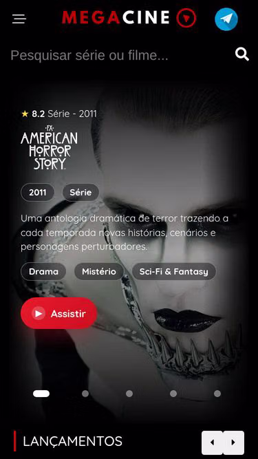 Screenshot of megacine.info