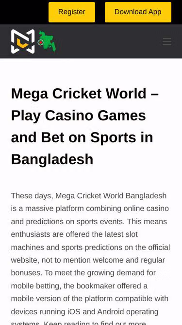 Screenshot of megacricketworld.net
