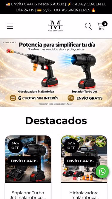Screenshot of megamart.com.ar