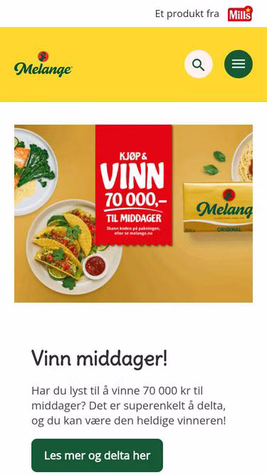 Screenshot of melange.no