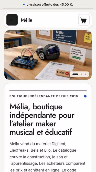 Screenshot of melia.sale