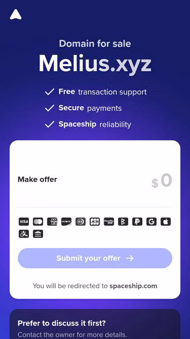 Screenshot of melius.xyz