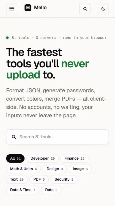 Screenshot of mello.tools