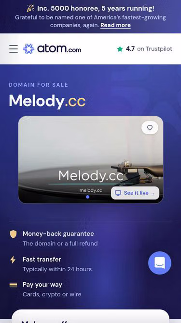Screenshot of melody.cc