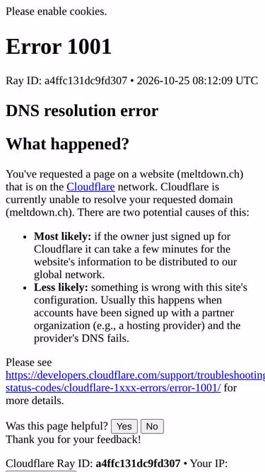 Screenshot of meltdown.ch