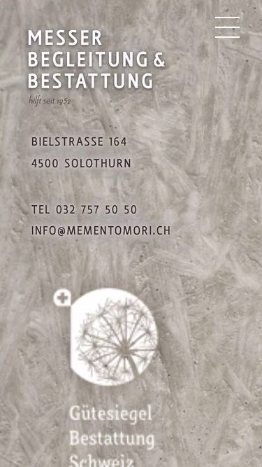 Screenshot of mementomori.ch