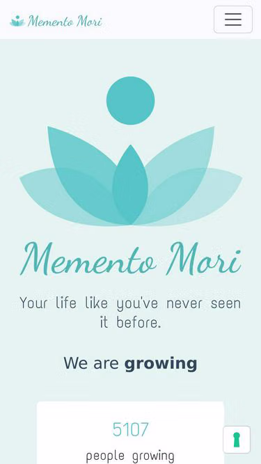 Screenshot of mementomori.me