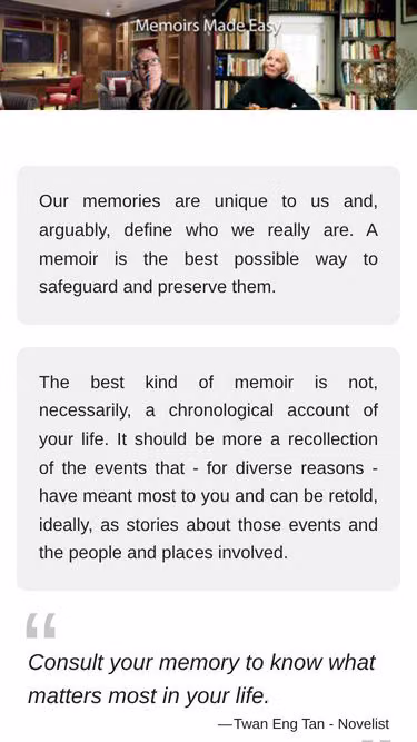 Screenshot of memoir.services