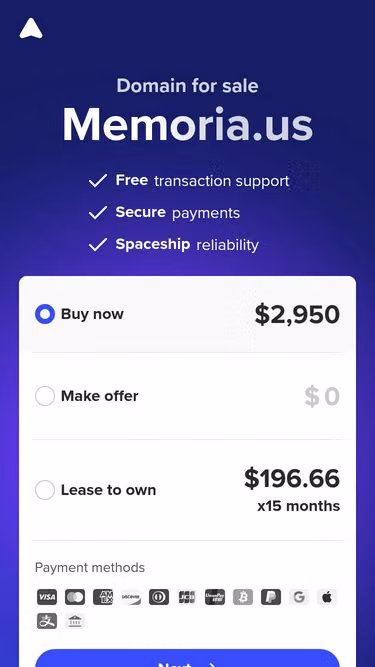 Screenshot of memoria.us