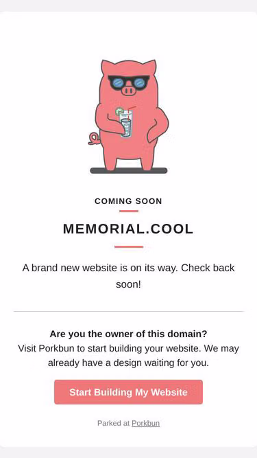 Screenshot of memorial.cool