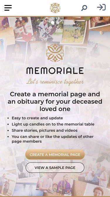 Screenshot of memoriale.us